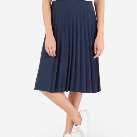 Everlane The Pleated Skirt in Navy Blue size 4 - Picture 1 of 3
